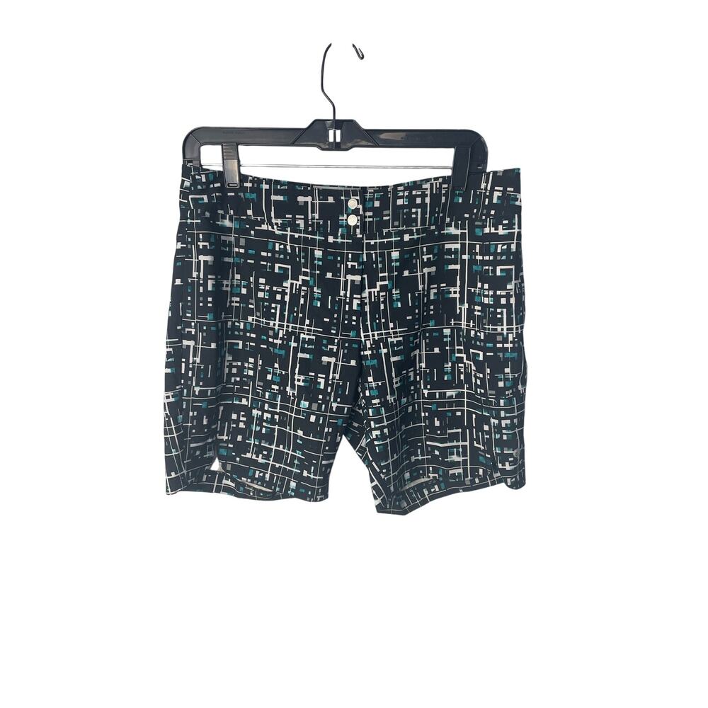 EP Sport  black white green geometric golf shorts w/ pockets women's size 8